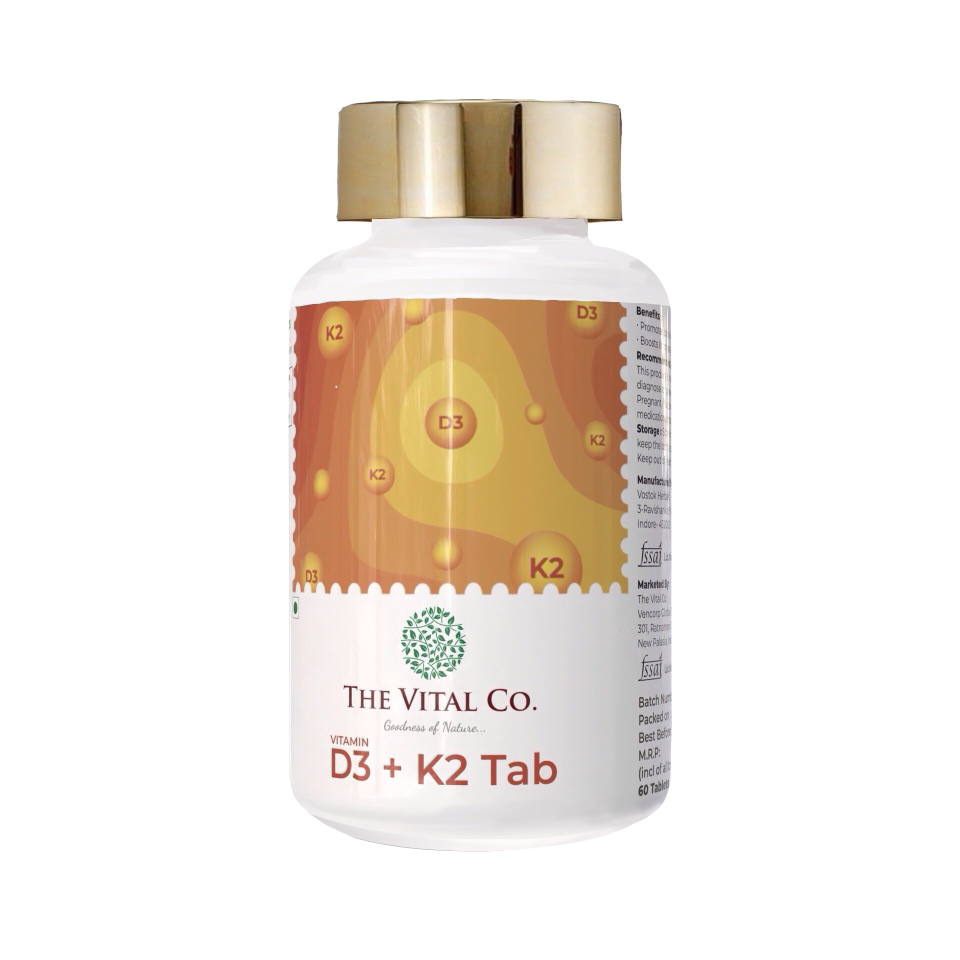 Vitamin D3 600 IU + K2 Tablets