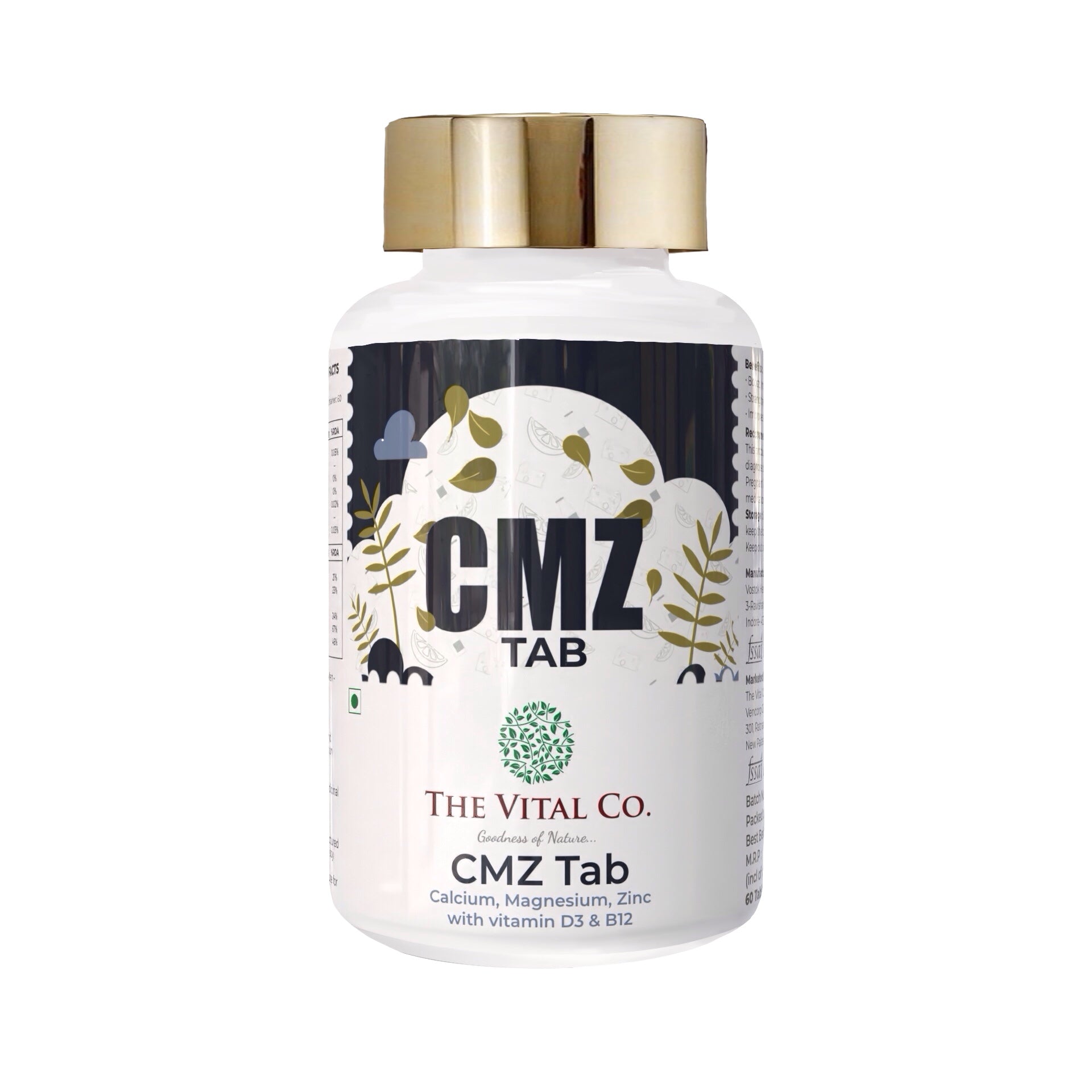 Calcium Magnesium Zinc Vitamin D3, B12 & K Tablets