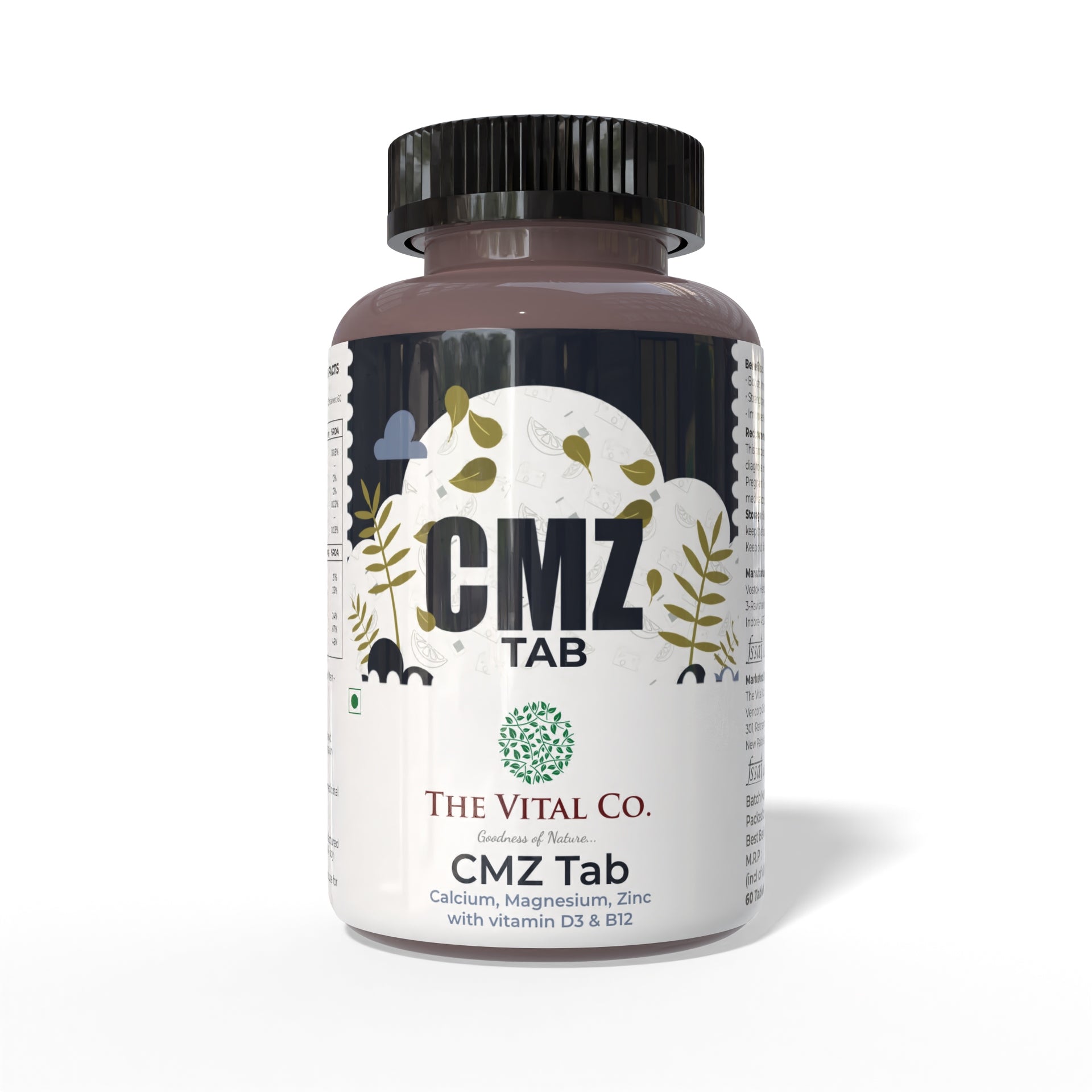 Calcium Magnesium Zinc Vitamin D3, B12 & K Tablets
