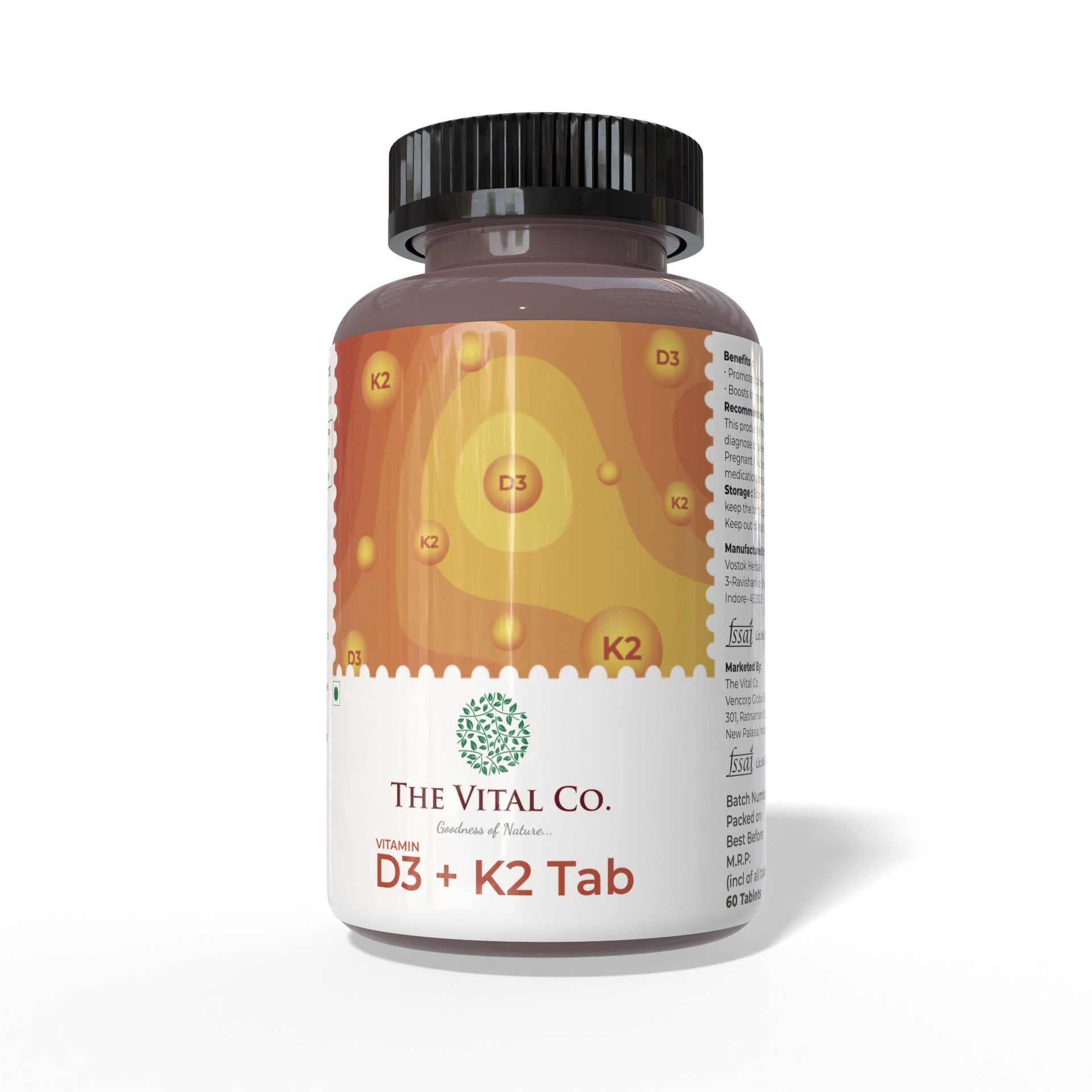 Vitamin D3 600 IU + K2 Tablets