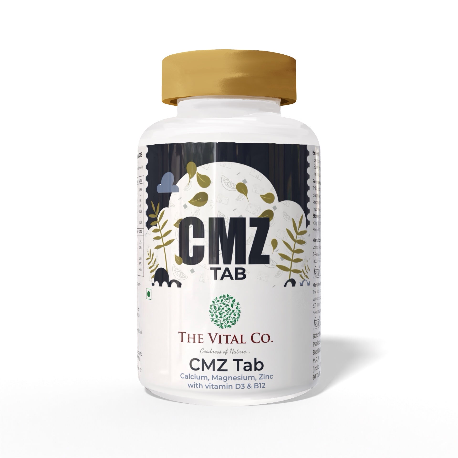 Calcium Magnesium Zinc Vitamin D3, B12 & K Tablets