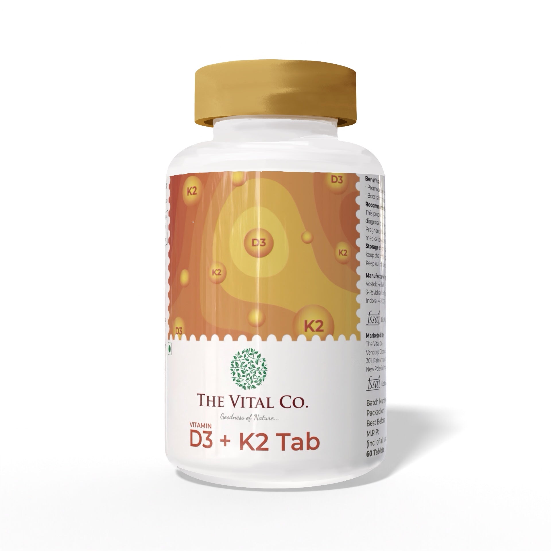 Vitamin D3 600 IU + K2 Tablets