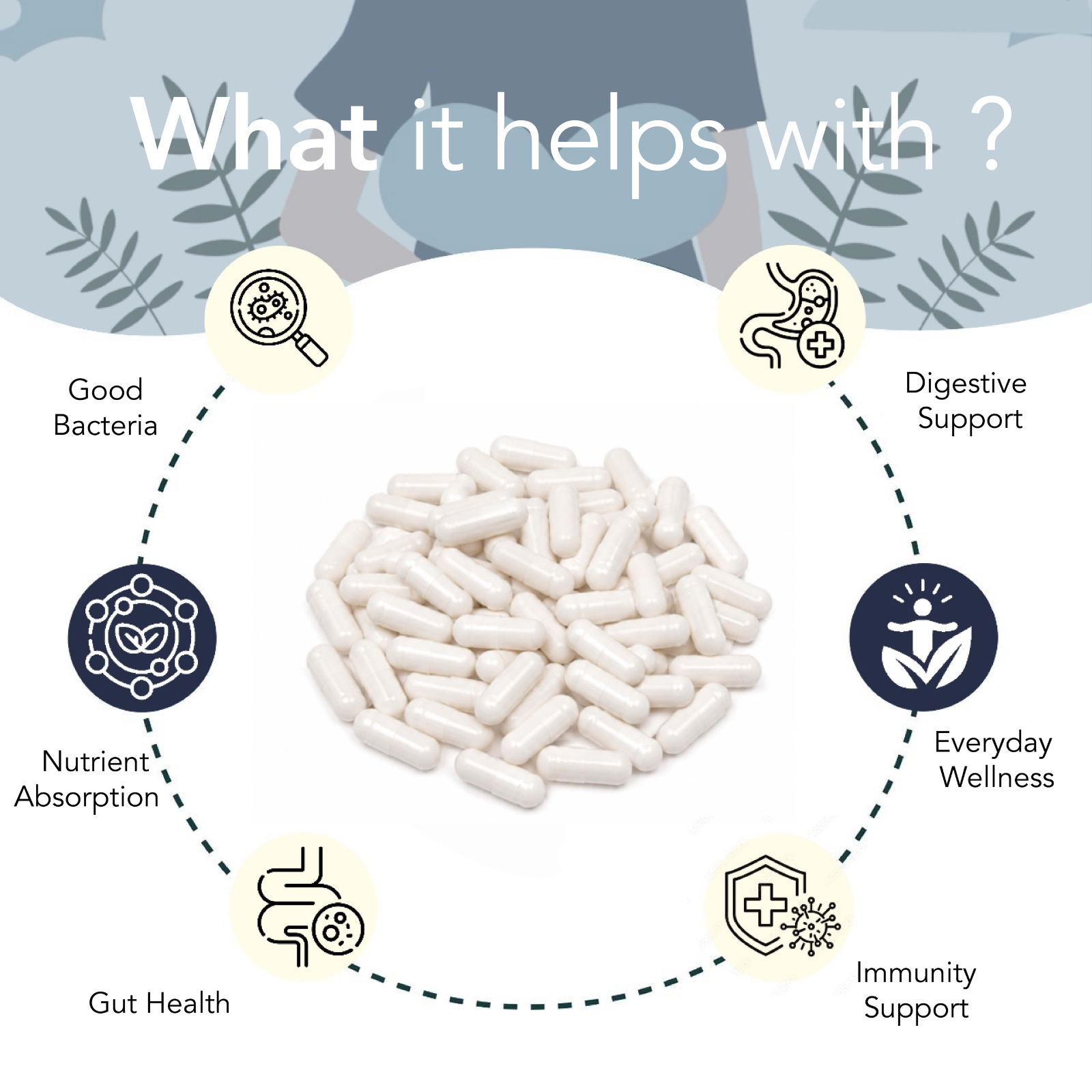 Gut & Glow Stack Probiotics 50 Billion CFU + Flax Seeds